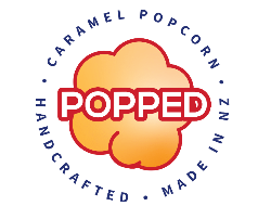 Popped Caramel Popcorn Logo